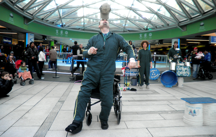 Performing at Robson Square in downtown Vancouver